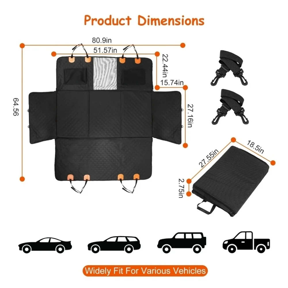 Large Waterproof Pet Car Seat Cover Rear Protector Mat Hammock Dog Cat Truck SUV